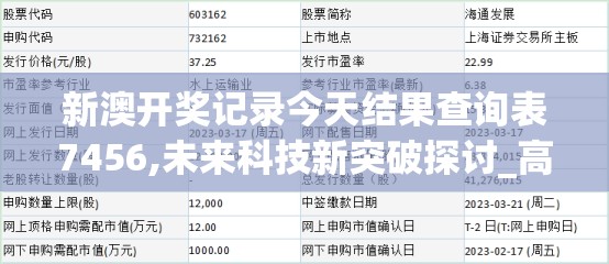 新澳开奖记录今天结果查询表7456,未来科技新突破探讨_高级款.4.311